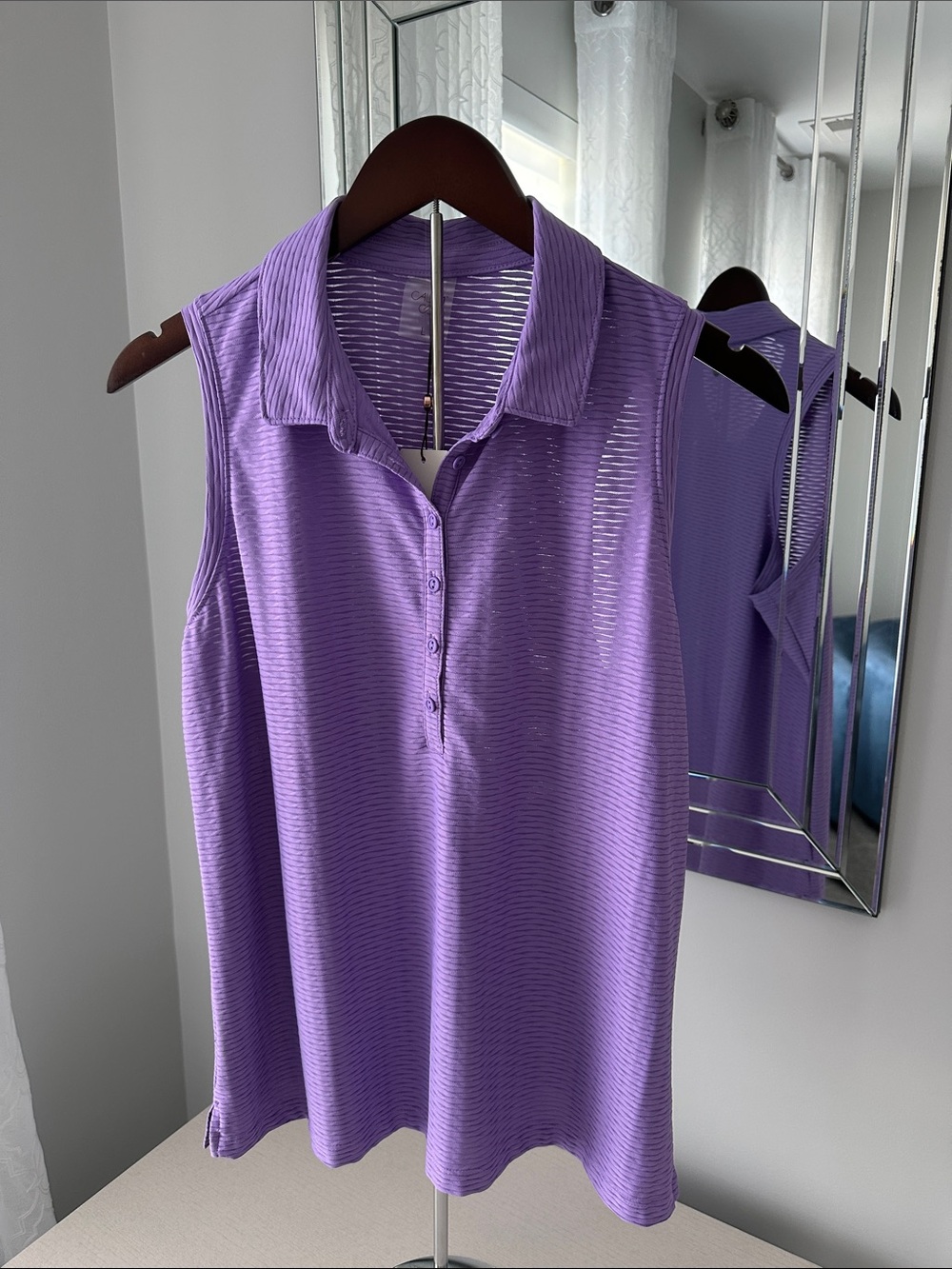 CALIA by Carrie Underwood Lavender Sleeveless Polo Tank